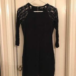 Blue dress lace sleeves